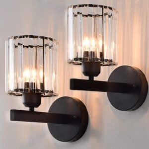Two-Piece Black Dressing Table Wall Lamp, Bathroom Lighting