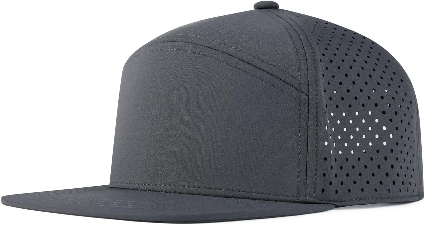 Men Flat Brim Adjustable Performance Hat Laser Perforated Baseball Cap