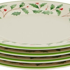 Holiday-themed melamine snack plates (4-piece set), Christmas tableware, perfect for entertaining