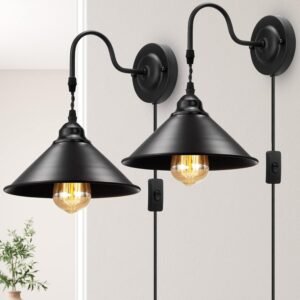 Two-Piece Retro Plug-in Wall Lamp
