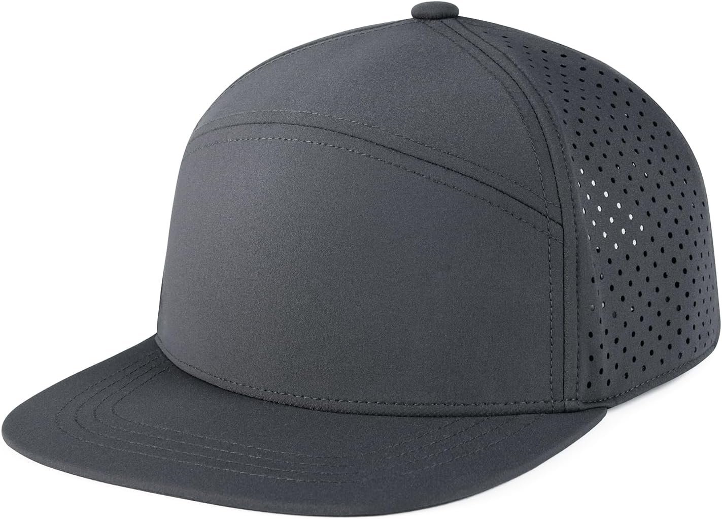 Men Flat Brim Adjustable Performance Hat Laser Perforated Baseball Cap - Image 2