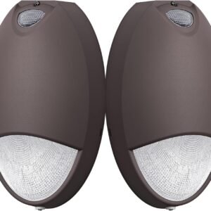 Outdoor LED emergency light with backup battery and photoelectric sensor