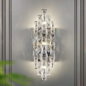 Modern Chrome-Plated Crystal Wall Lamp, Luxury Indoor Lighting