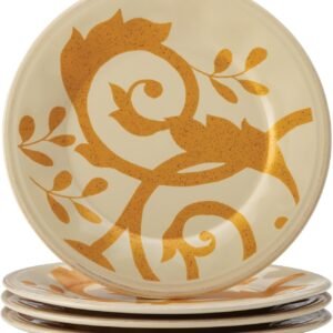 Round appetizer plates (4-piece set), almond cream color