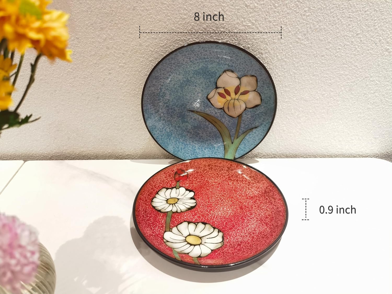 Ceramic Plates For Kitchen, 8 in - Plates Set of 4 - For Salad,Steak,Dessert,Bread, Pasta,Appetizer, Serving etc - Dishwasher, Microwave, and Oven Safe - For Breakfast, Lunch and Dinner (8 Inch) - Image 2