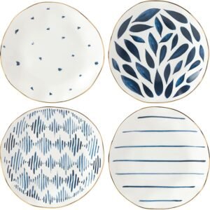 Set of 4 Snack Plates, Weight: 2.10 lbs