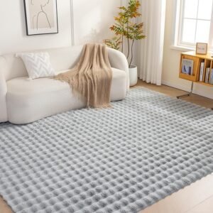 Indoor area rug (4x6 ft): 3D bubble texture, machine-washable home decor rug; suitable for living rooms and bedrooms